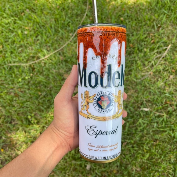 Other - 20oz. Modelo Tumbler With Epoxy Chamoy Drips.